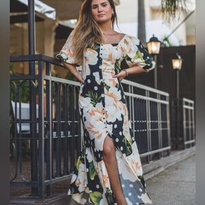 NWT FARM Rio Chita Poá Maxi Dress